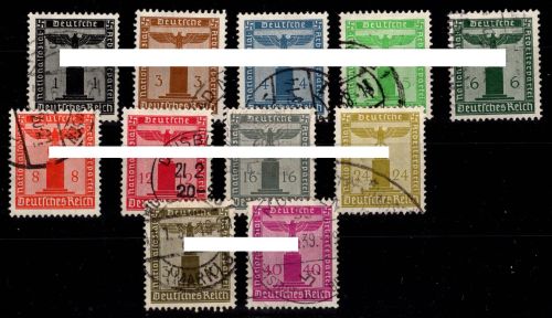 Deutsches Reich Dienstmarken 144-154 gestempelt #DIC22