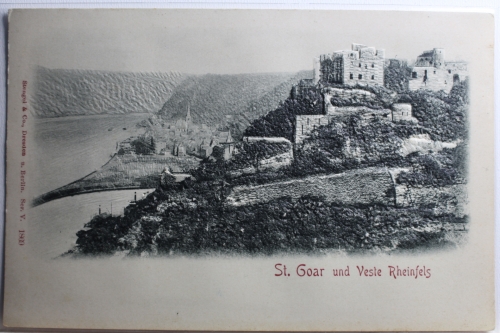 AK St. Goar Burg Rheinfels Künstlerkarte ungebraucht #PD063