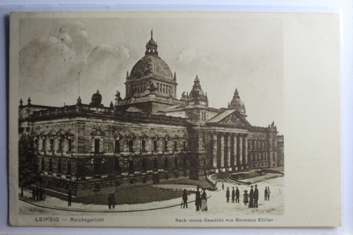 AK Leipzig Reichsgericht (n. e. Gemälde Hermann Killian) 1909 gebraucht #PD164