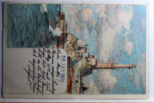 AK Genua Künstlerkarte (Manuel Wielandt) 1904 gebraucht #PD203