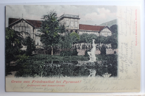 AK Friedrichstal bei Pyrmont, Sommerfrische 1901 gebraucht #PD255