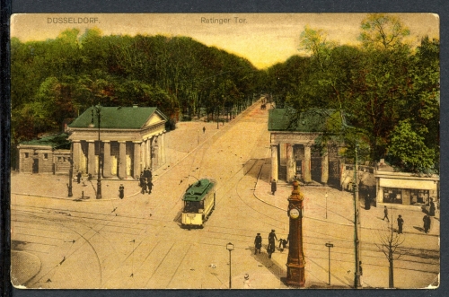 AK Düsseldorf Ratinger Tor mit Strassenbahn 1912 gebraucht #IN741