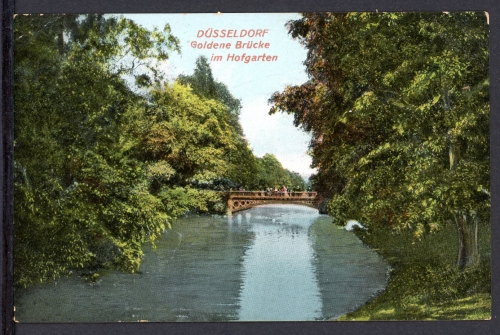 AK Düsseldorf Goldene Brücke im Hofgarten 1909 gebraucht #IN754