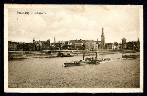 AK Düsseldorf Raddampfer vor Altstadtpanorama um 1900 ungebraucht #IN756