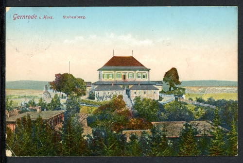 AK Gernerode, Quedlinburg LK Harz Hotel Stubenberg 1915 gebraucht #IN778