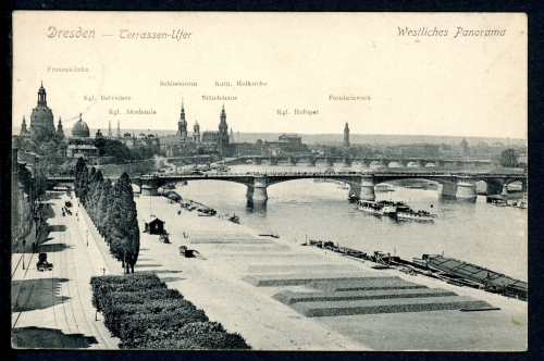 AK Dresden Terrassen-Ufer 1908 gebraucht #IN783
