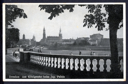 AK Dresden Am Königsufer mit Blick auf kath. Hofkirche um 1920 ungebraucht #IN784