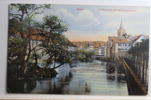 AK Erfurt Junkersand mit Schwaninsel ungebraucht #PC465