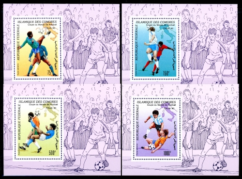 Komoren Sonderblöcke 935-38 postfrisch Fußball WM 1990 #GE652