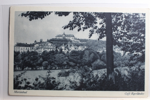 AK Marienbad Café Egerländer 1936 gebraucht #PC550