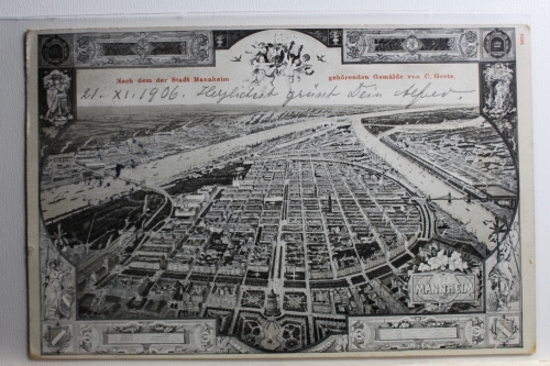 AK Mannheim Gmälde von C. Grote 1906 gebraucht #PC591