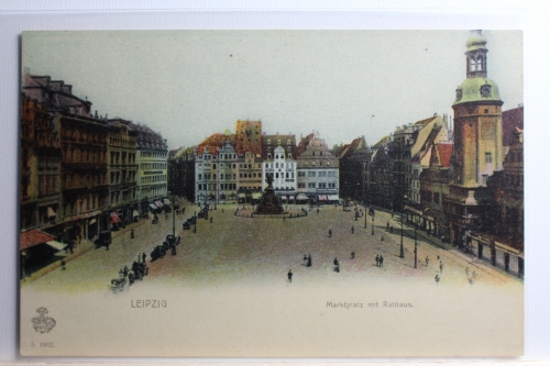 AK Leipzig Marktplatz mit Rathaus ungebraucht #PC614