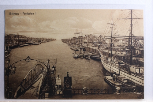 AK Bremen Freihafen I 1916 gebraucht #PC670