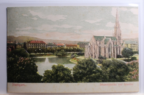 AK Stuttgart Johanneskirche mit Feuersee ungebraucht #PC671