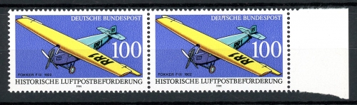 Bund 1524 I postfrisch Plattenfehler im waag. Paar Bogenrand #HD307