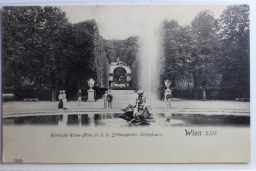 AK Wien XIII, Römische Ruine-Allee im k. k. Schlossgarten ungebraucht #PC811