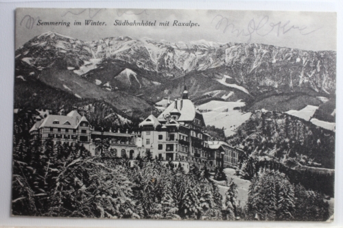 AK Semmering im Winter, Südbahnhotel mit Raxalpe gebraucht #PC828