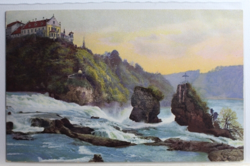 AK Rheinfall mit Schloss Laufen Stromschnellen ungebraucht #PC903