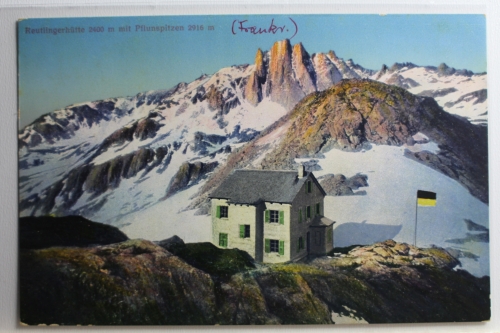 AK Reutlingerhütte 2400 m mit Pflunspitze 2916 m ungebraucht #PC985