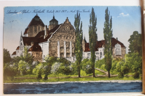 AK Landau in der Pfalz Festhalle - Erbaut 1905 -1907 1933 gebraucht #PD307