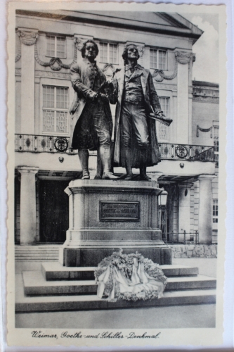 AK Weimar Goethe und Schiller Denkmal ungebraucht #PD305