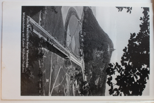 AK Neue Weserbrücke Wittekindsberg mit Kaiser-Wilhelm-Denkmal ungebraucht #PD313