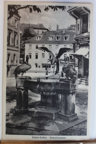 AK Baden-Baden Reiherbrunnen ungebraucht #PD339