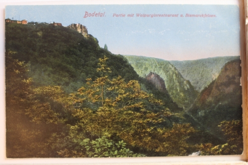AK Bodetal Partie mit Walpurgisrestaurant u. Bismarckfelsen ungebraucht #PD350