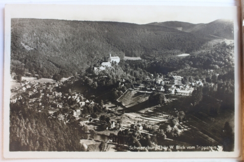 AK Schwarzburg (Thü. Wald) Blick vom Trippstein 1928 gebraucht #PD392