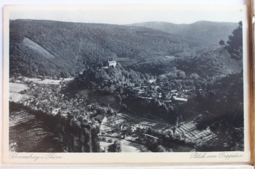 AK Schwarzburg Blick vom Trippstein 1928 gebraucht #PD384