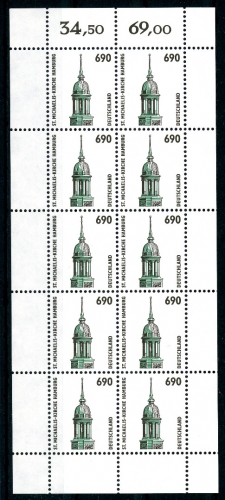 BRD 1860 I postfrisch 10er Bogen mit Plattenfehler #GQ195