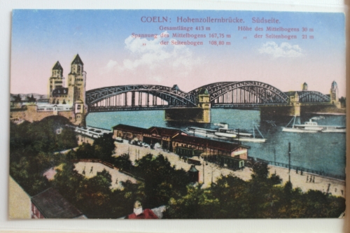 AK Köln Hohenzollernbrücke Südseite ungebraucht #PD559