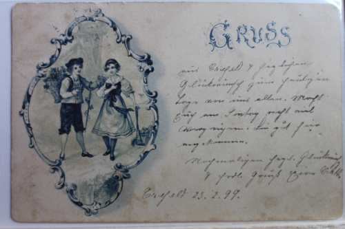 AK Deutschland Grußkarte - Kinder 1899 gebraucht #PD578