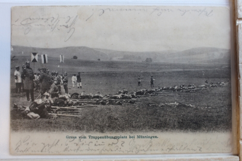 AK Münsingen Gruß vom Truppenübungsplatz bei Münsingen 1905 gebraucht #PD646