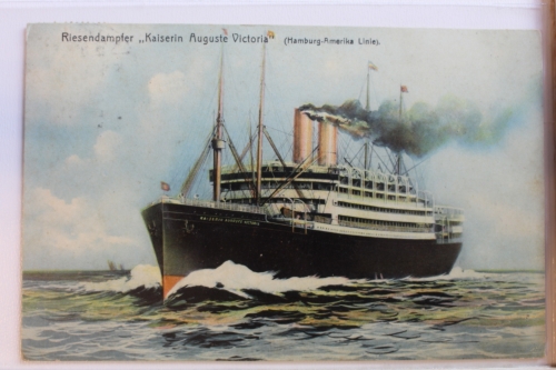 AK Deutschland Reisedampfer "Kaserin Auguste Victoria" 1907 gebraucht #PD664