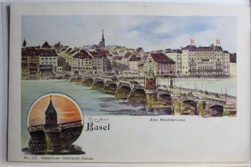 AK Basel Alte Rheinbrücke ungebraucht #PD718