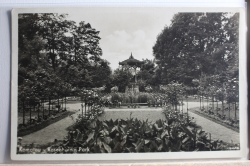 AK Komotau Rosenhain im Park ungebraucht #PD731