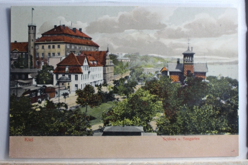 AK Kiel Schloss u. Seegarten ungebraucht #PD850