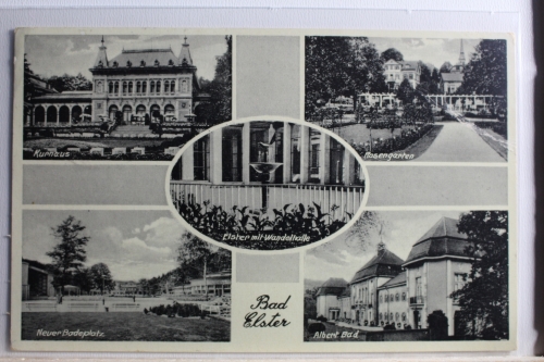 AK Bad Elster Kurhaus, Rosengarten usw. Mehrbildkarte 1939 gebraucht #PD868