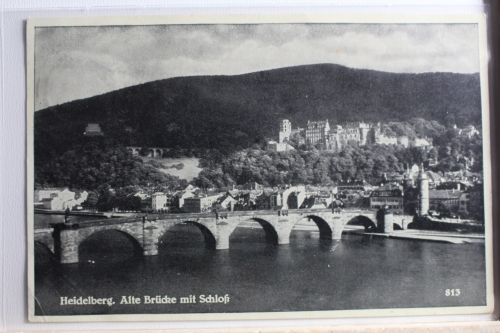 AK Heidelberg Alte Brücke mit Schloss 1939 gebraucht #PD917