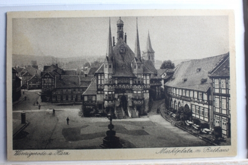 AK Wernigerode Marktplatz mit Rathaus ungebraucht #PD932