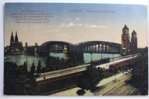 AK Köln Hohenzollernbrücke ungebraucht #PE001