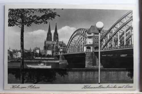 AK Köln Hohenzollernbrücke mit Dom ungebraucht #PE050