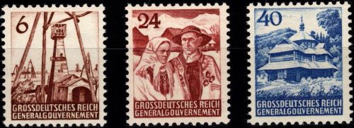 Generalgouvernement I-III postfrisch tiefst geprüft Jung Johann BPP #DGO24