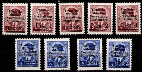 Deutsche Besetzung Montenegro 1-9 postfrisch