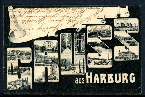 AK Harburg verschiedene Ansichten 3.10.1904 gebraucht #IU966