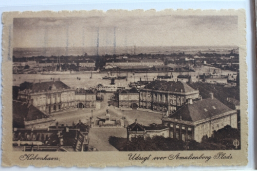 AK Kopenhagen Udsigt over Amalienborg Plads 1925 gebraucht #PE351
