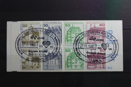Berlin MH 12b Pf III oZ gestempelt Markenheftchen Plattenfehler #SG255