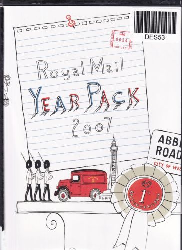 Großbritannien Jahresmappe 2007 postfrisch nicht komplett #DES53