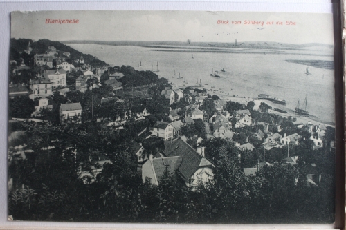 AK Blankenese Blick vom Süllberg auf die Elbe 1908 gebraucht #PE428